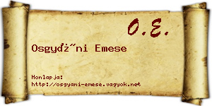 Osgyáni Emese névjegykártya